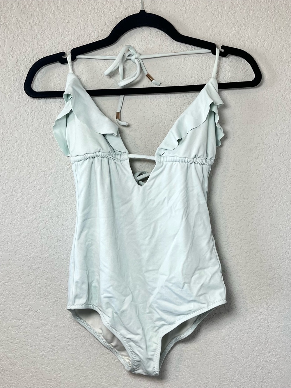 Eberjey baby blue one piece swimsuit ruffle strappy size M